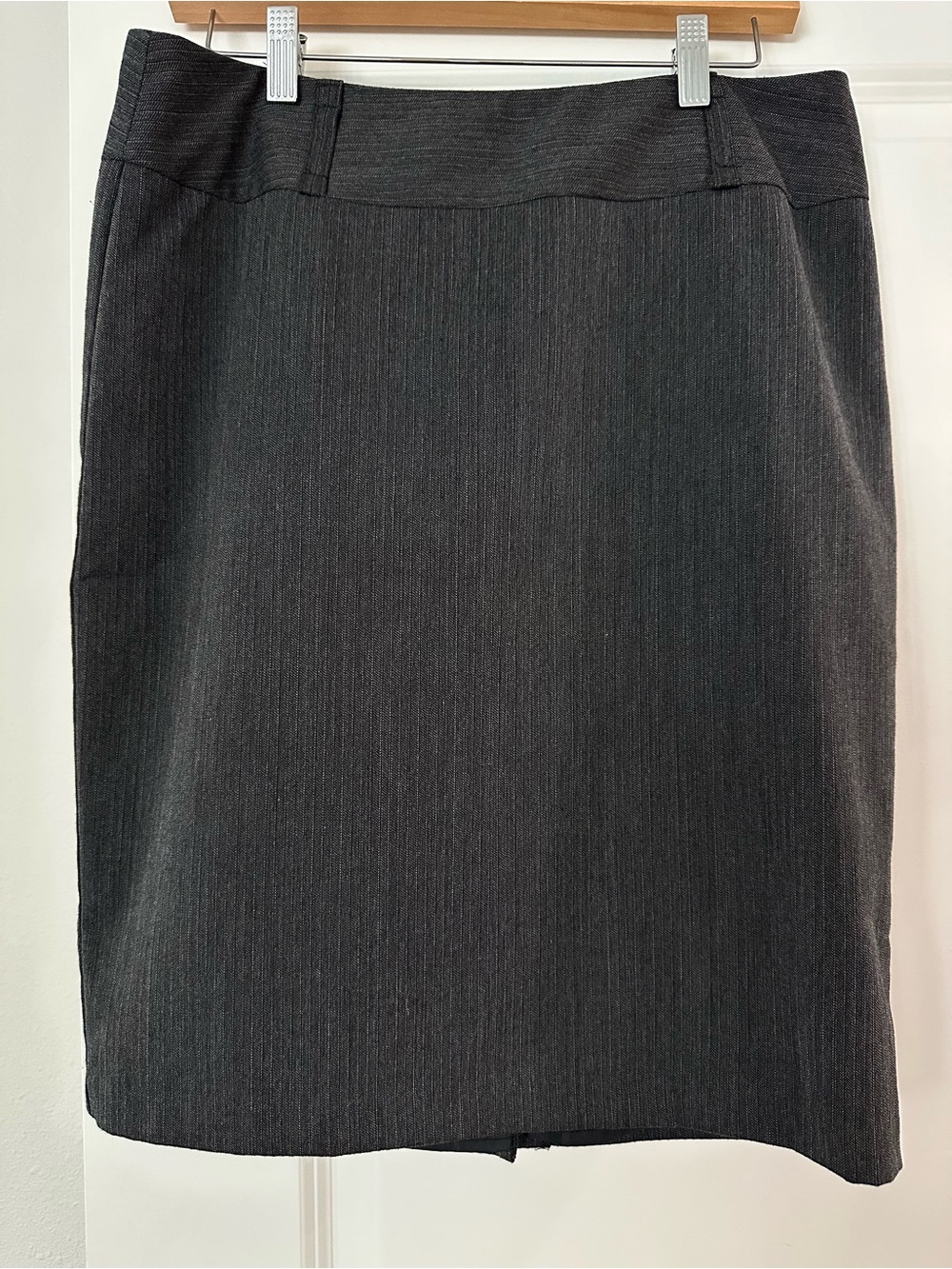 Women's Charcoal Pinstripe Pencil Skirt